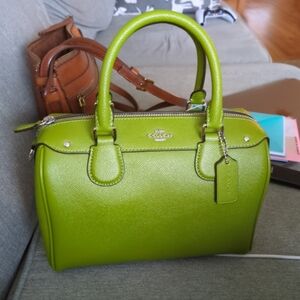 NWT Coach Green Leather Satchel